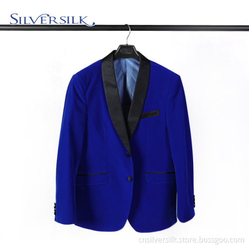 Maßgeschneiderte Anzüge Velour Royal Blue Blazer für Herren